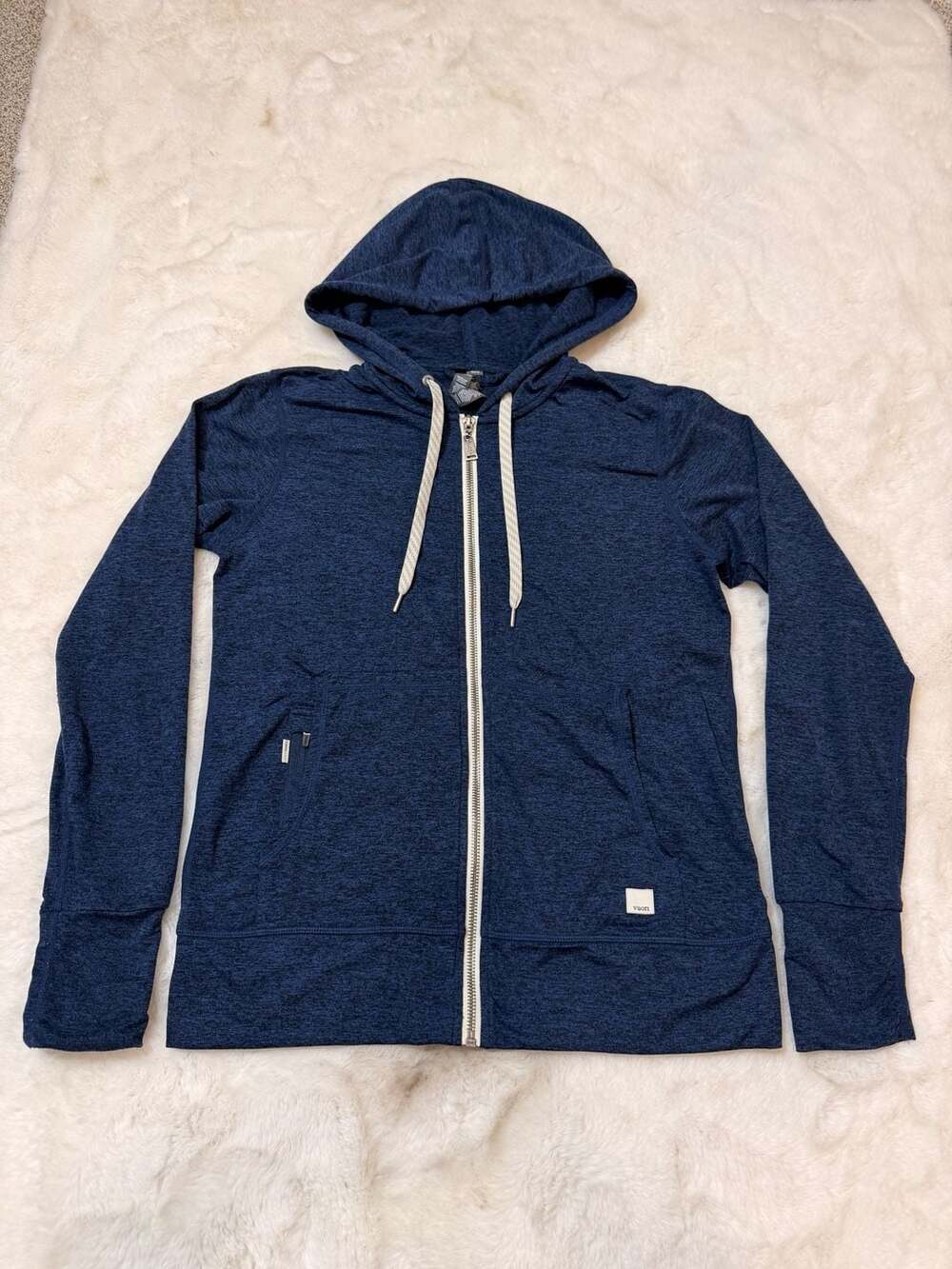 Vuori Halo Performance Full Zip Hoodie Size x-small Blue Heather